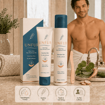 UNFUR 2-in-1 Men's Gentle Hair Removal Kit