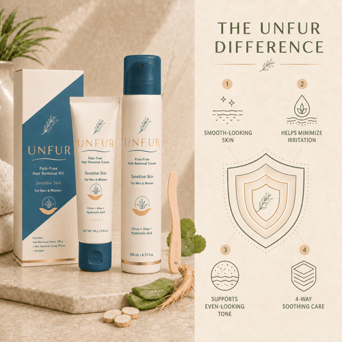UNFUR 2-in-1 Men's Gentle Hair Removal Kit